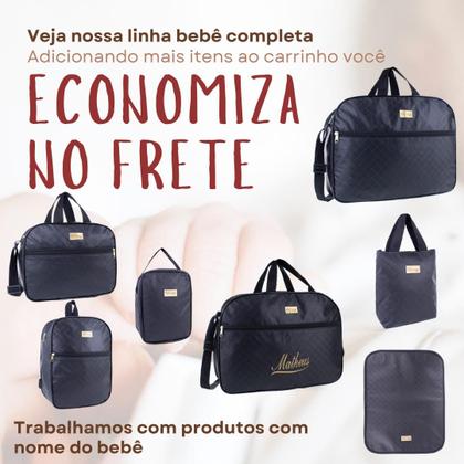 Imagem de Bolsa Maternidade Grande Com Nome Personalizado Modelo Luxo