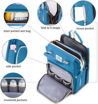 Imagem de Bolsa Maternidade Impermeável com berço dobrável e trocador de fraldas Grande