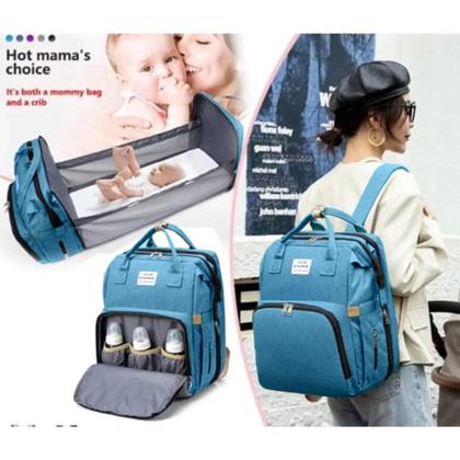 Imagem de Bolsa Maternidade Impermeável com berço dobrável e trocador de fraldas Grande