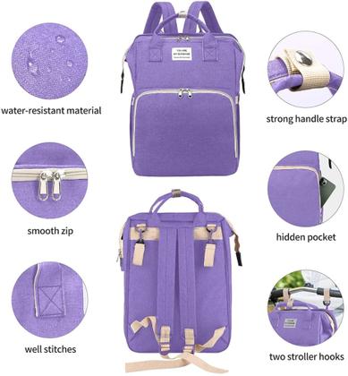 Imagem de Bolsa Maternidade Impermeável com berço dobrável e trocador de fraldas Grande