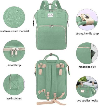 Imagem de Bolsa Maternidade Impermeável com berço dobrável e trocador de fraldas Grande