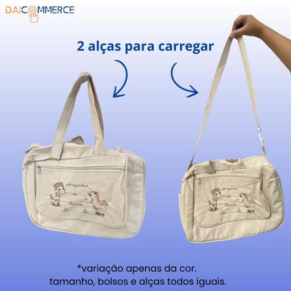 Imagem de Bolsa Maternidade Mave Baby Menina Menino Média Reforçada c/ Alça Dupla Mamãe Bebê Multifuncional Unissex