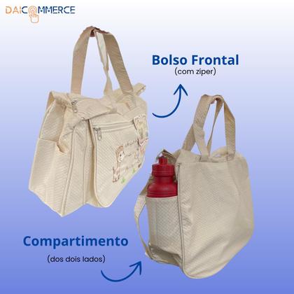 Imagem de Bolsa Maternidade Mave Baby Menina Menino Média Reforçada c/ Alça Dupla Mamãe Bebê Multifuncional Unissex
