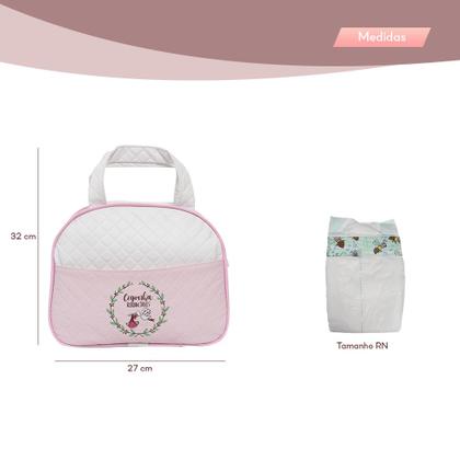 Imagem de Bolsa Maternidade Rosa com 03 Fraldas para Bebê RN