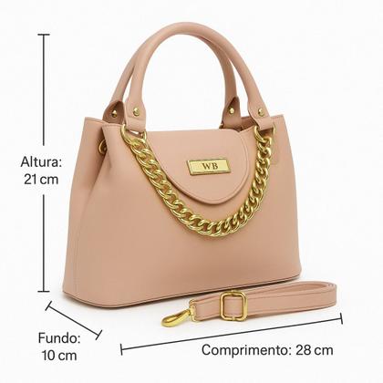 Imagem de Bolsa Média Feminina Detalhes De Corrente Com Alça Transversal E Divisórias