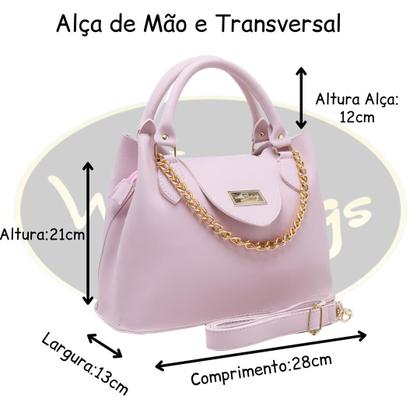 Imagem de Bolsa Média Feminina Detalhes De Corrente Com Alça Transversal E Divisórias