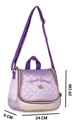 Imagem de Bolsa menina Lancheira Térmica Escolar Infantil em Matelassê  Sweet Queen Princesa Meninas Juvenil