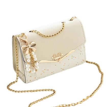 Imagem de Bolsa Mensageira Feminina Moderna De Couro PU Com Lantejoulas E Pingente De Franja, Bolsa De Ombro