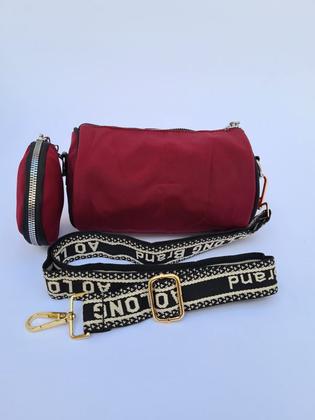 Imagem de Bolsa mini bag alça ombro e transversal estilo cilindro com porta-moedas impermeável 