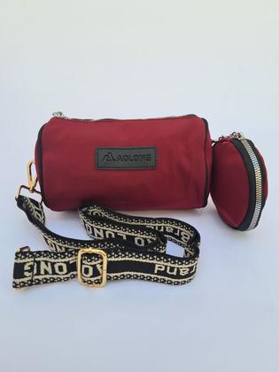Imagem de Bolsa mini bag alça ombro e transversal estilo cilindro com porta-moedas impermeável 