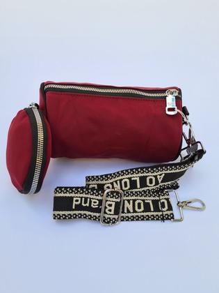 Imagem de Bolsa mini bag alça ombro e transversal estilo cilindro com porta-moedas impermeável 