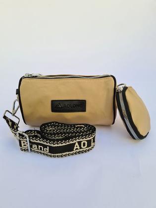 Imagem de Bolsa mini bag alça ombro e transversal estilo cilindro com porta-moedas impermeável 