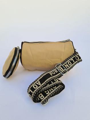 Imagem de Bolsa mini bag alça ombro e transversal estilo cilindro com porta-moedas impermeável 