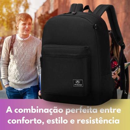 Imagem de Bolsa Mochila Alça Confortável Material Escolar Notebook Viagem 35L Resistente 4 Opções de Cores