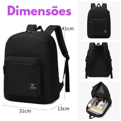 Imagem de Bolsa Mochila Alça Confortável Material Escolar Notebook Viagem 35L Resistente 4 Opções de Cores