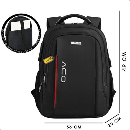 Imagem de Bolsa Mochila Antifurto Masculina Feminina Notebook Resistente A Agua Reforçada USB Escolar Faculdade