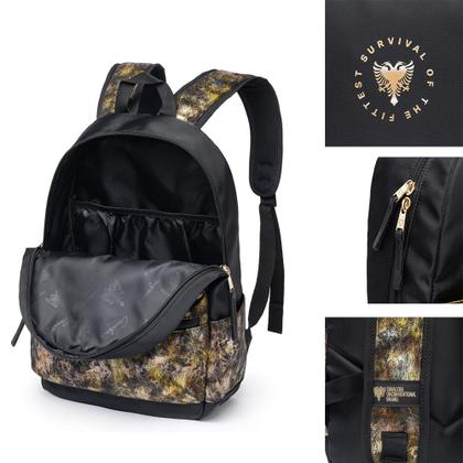 Imagem de Bolsa Mochila Cavalera Premium Feminina Fashion Gold Impermeavél Casual Dia a Dia Escolar Faculdade Preta