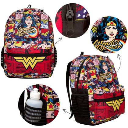 Imagem de Bolsa Mochila de Costas Menina Mulher Maravilha Resistente
