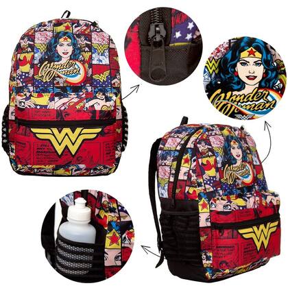 Imagem de Bolsa Mochila de Costas Menina Mulher Maravilha Resistente