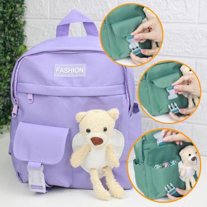 Imagem de Bolsa Mochila de Urso Infantil Com Alça Ajustável 5 Bolsos