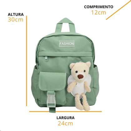 Imagem de Bolsa Mochila de Urso Infantil Com Alça Ajustável 5 Bolsos