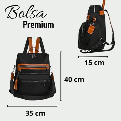 Bolsa Mochila Feminina Alça Transversal e Costas Impermeável
