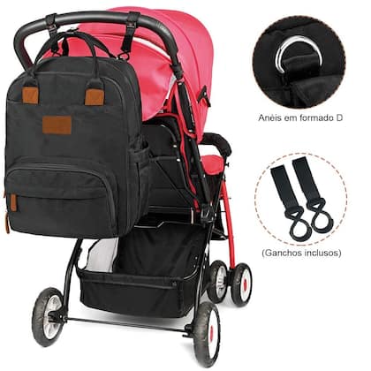 Imagem de Bolsa Mochila Maternidade Donna Laço Bebê LB Kyara Preto