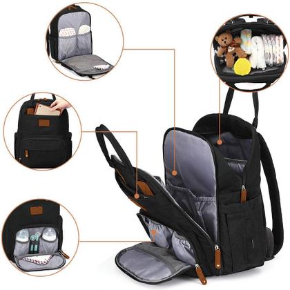 Imagem de Bolsa Mochila Maternidade Donna Laço Bebê LB Kyara Preto