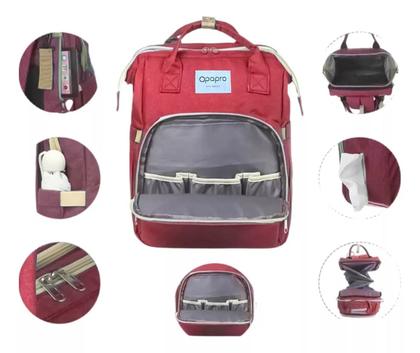 Imagem de Bolsa Mochila Maternidade Vira Berço Troca Bebê Porta Fralda