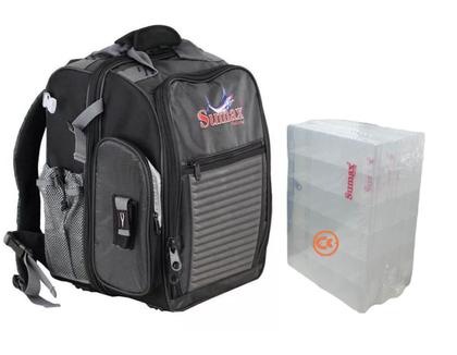 Imagem de Bolsa mochila pesca sumax sm-1203 n2 preta c/3 estojos para iscas - carretilhas - apetrechos