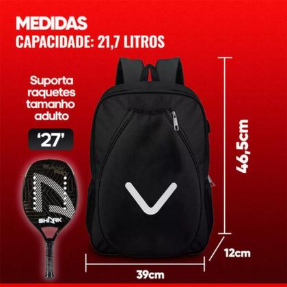 Imagem de Bolsa Mochila Raquete Beach Tênis Squash Usb Raqueteira Mala