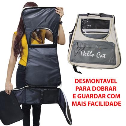 Imagem de Bolsa Mochila Transporte Gato Pet Animais Visao Panoramica 360 Passeio Viagem Caminhada Bolsos Ventilaçao Ar