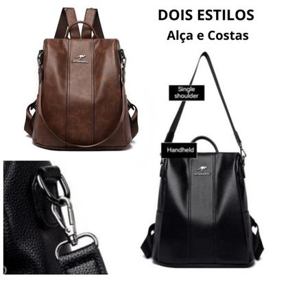 Imagem de Bolsa Mochila Transversal Feminina Couro Costa Impermeável