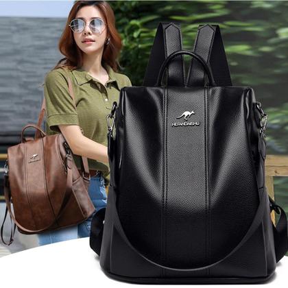 Imagem de Bolsa Mochila Transversal Feminina Couro Costa Impermeável