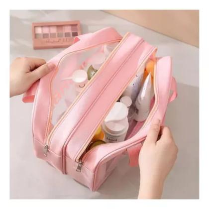 Imagem de Bolsa Necessaire Washbag Transparente Grande Praia Piscina Viagem