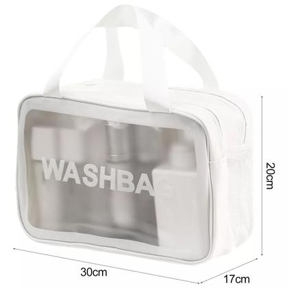 Imagem de Bolsa Necessaire Washbag Transparente Grande Praia Piscina Viagem