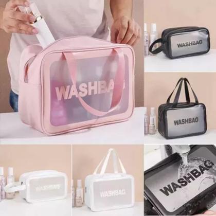 Imagem de Bolsa Necessaire Washbag Transparente Grande Praia Piscina Viagem