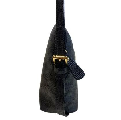 Imagem de Bolsa nina m em couro preto tressê