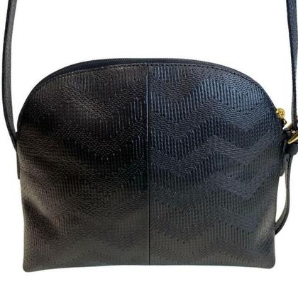 Imagem de Bolsa nina p em couro preto tressê