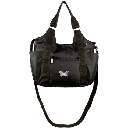 Imagem de Bolsa Nylon Feminina Grande Estampa Borboleta alças transversal regulável e ombro lateral moda casual trabalho academia treino praia piscina dia dia