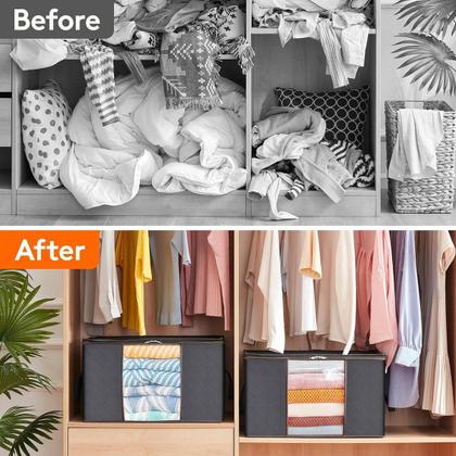 Imagem de Bolsa Organizadora Armario Para Guardar Coberta Roupa Saco Caixa Multiuso Organizador De Meias E Cuecas