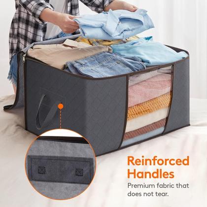 Imagem de Bolsa Organizadora Armario Para Guardar Coberta Roupa Saco Caixa Multiuso Organizador De Meias E Cuecas