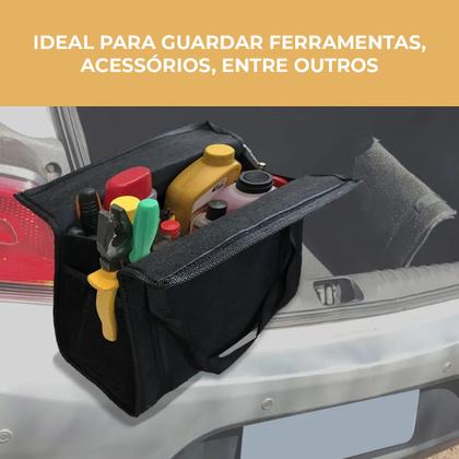 Imagem de Bolsa Organizadora Ferramentas Carro Porta Malas Carpete Logo Montadora Chevrolet Multiuso
