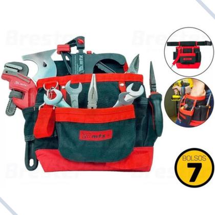 Imagem de Bolsa P/ Ferramentas Mtx C/cinto Em Lona 7 Bolsos COD 902419