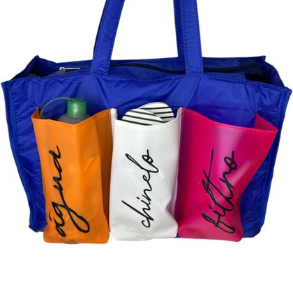 Imagem de Bolsa Para Praia Piscina Clube Academia Férias Viagem Reforçada 3 Bolsos - Várias Cores - BM3