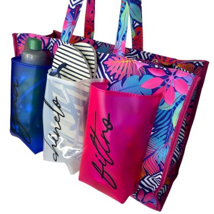 Imagem de Bolsa Para Praia Piscina Clube Academia Férias Viagem Reforçada 3 Bolsos - Várias Cores - BM3