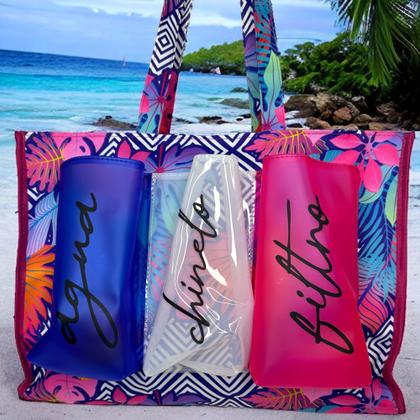 Imagem de Bolsa Para Praia Piscina Clube Academia Férias Viagem Reforçada 3 Bolsos - Várias Cores - BM3