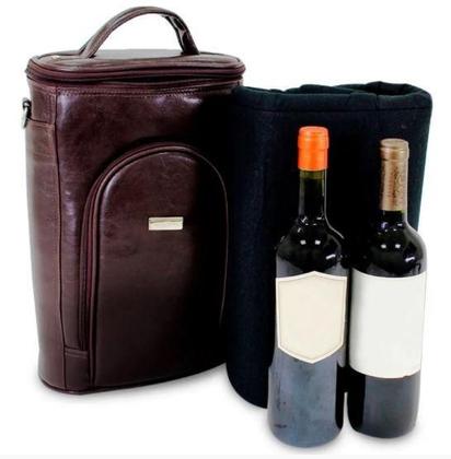 Imagem de Bolsa Para Vinho Térmica - Wine Deluxe Marrom Para 2Garrafas