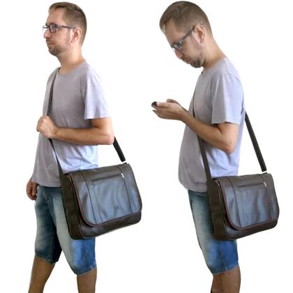 Imagem de Bolsa Pasta Carteiro Bolsa Transversal Masculina Pasta Bolsa Para Notebook de até15.6 Pol / Bolsa Masculina Resistente