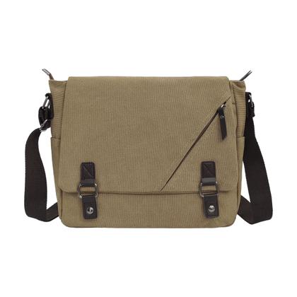 Imagem de Bolsa Pasta de Lona Retro Mensageiro Masculino Ombro Transversal Escola Estudante Estilosa Moderna Trabalho